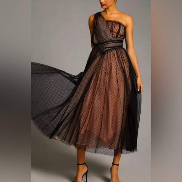 Anthropology Tulle Dot Maxi Dress. Great for New Year’s Eve. Price firm - Picture 1 of 4